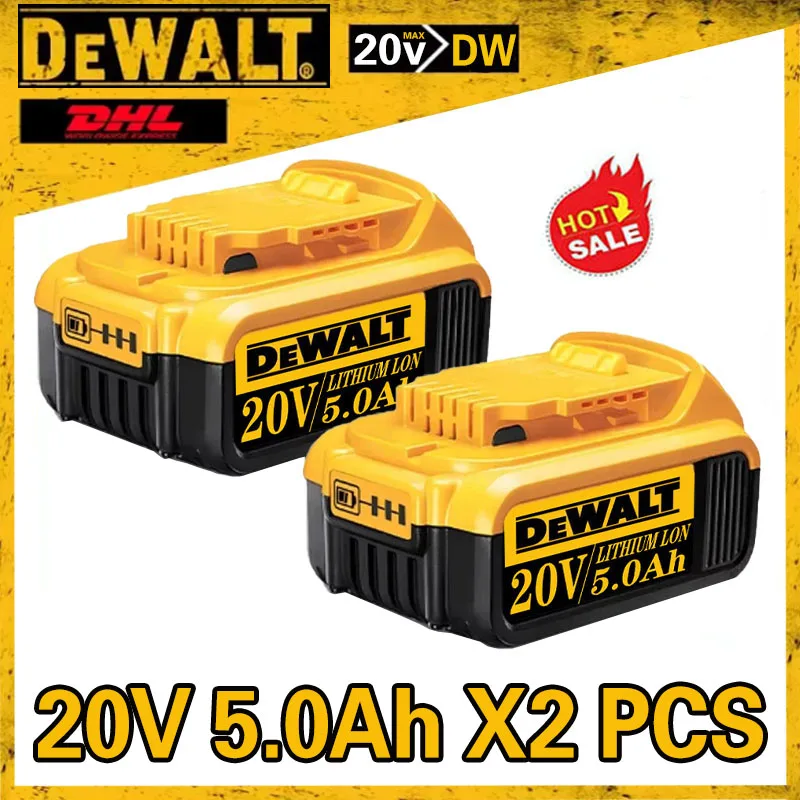 20V DCB200 5.0Ah Replacement Li-ion Battery for DeWalt DCB205 DCB201 DCB203 Power Tool Battery 20 Volt MAX With Charger