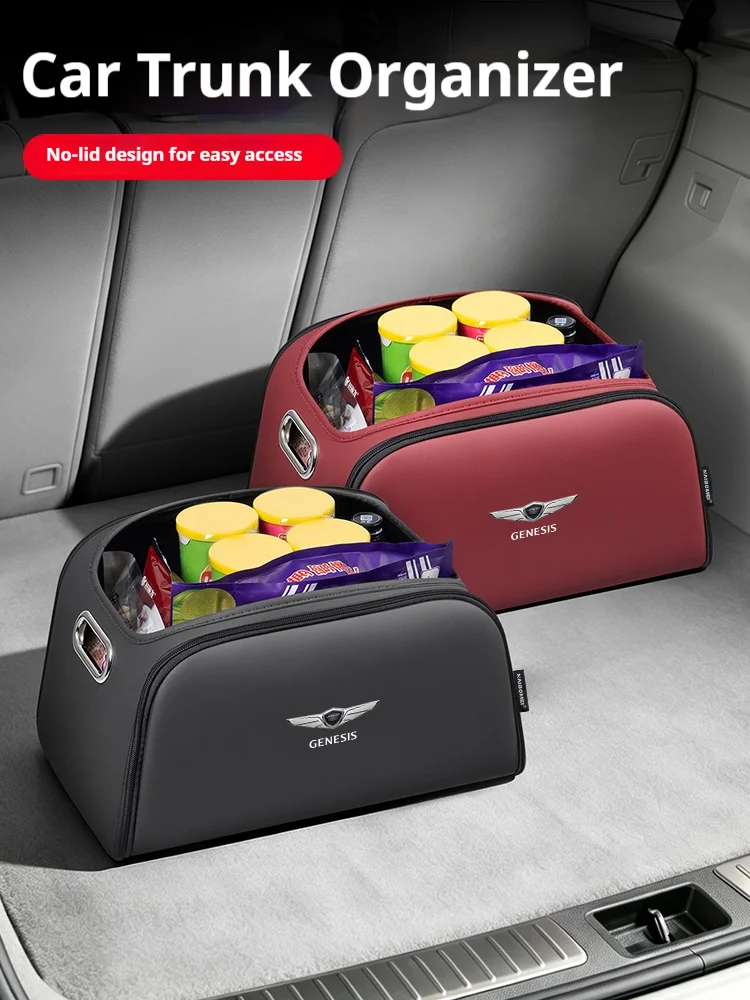 Car Trunk Organizer Box Storage Bag with Built-in Pocket For Genesis EQ900 G70 G80 G90 GV60 GV70 GV80 GV90 Interior Accessories
