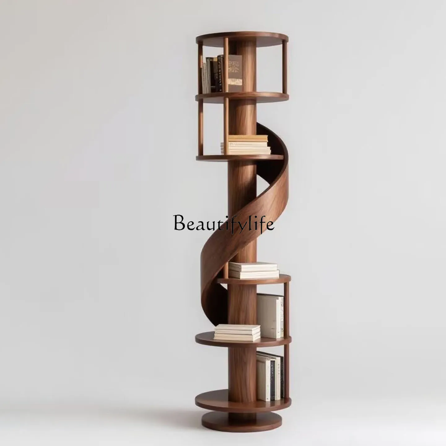 

North American black walnut bookshelf medium antique light luxury solid wood display shelf