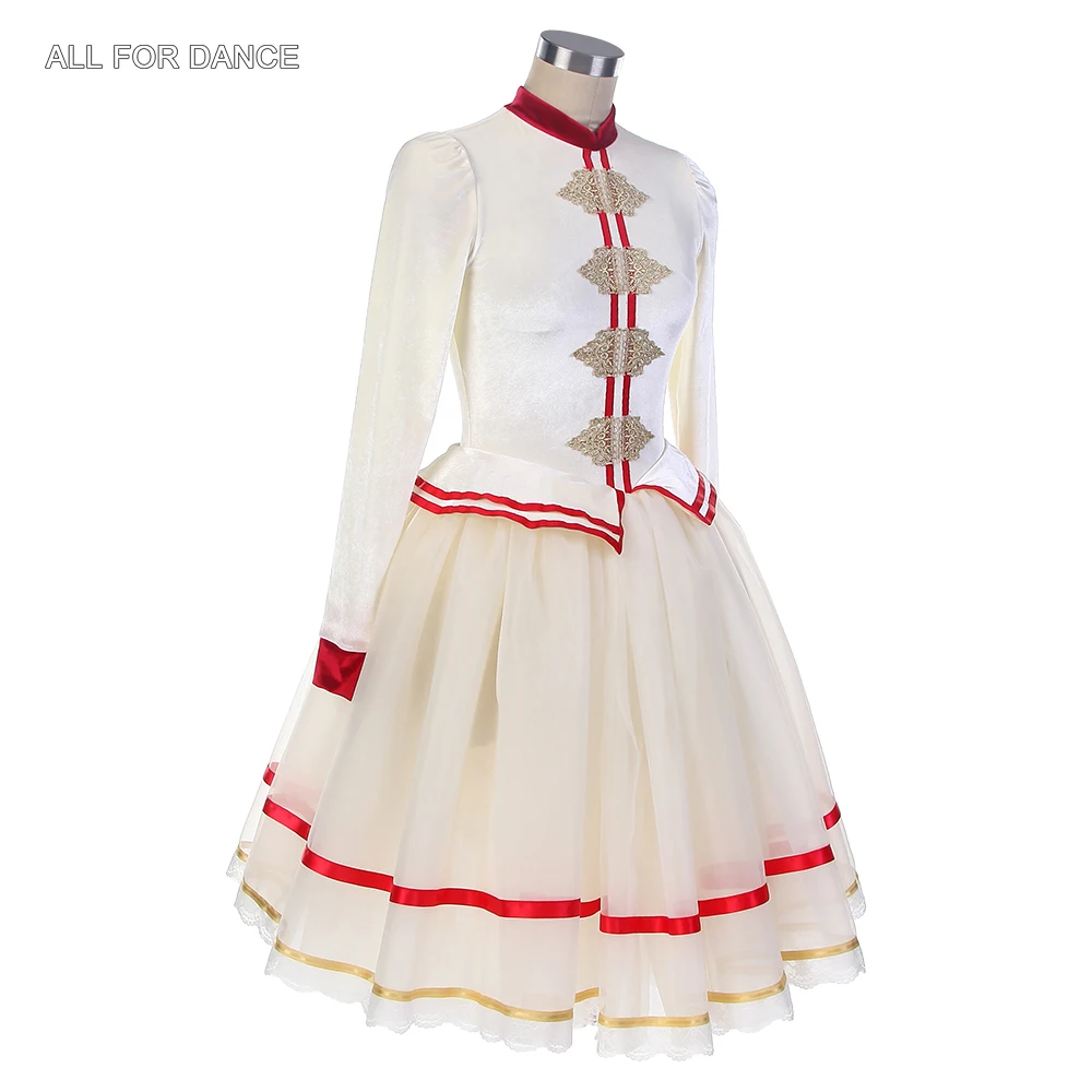 

24079 Girls & Women Romantic Length Ballet Tutus Ivory Velvet Top with Layers Soft Tulle Tutu Skirt Performance Dance Costume