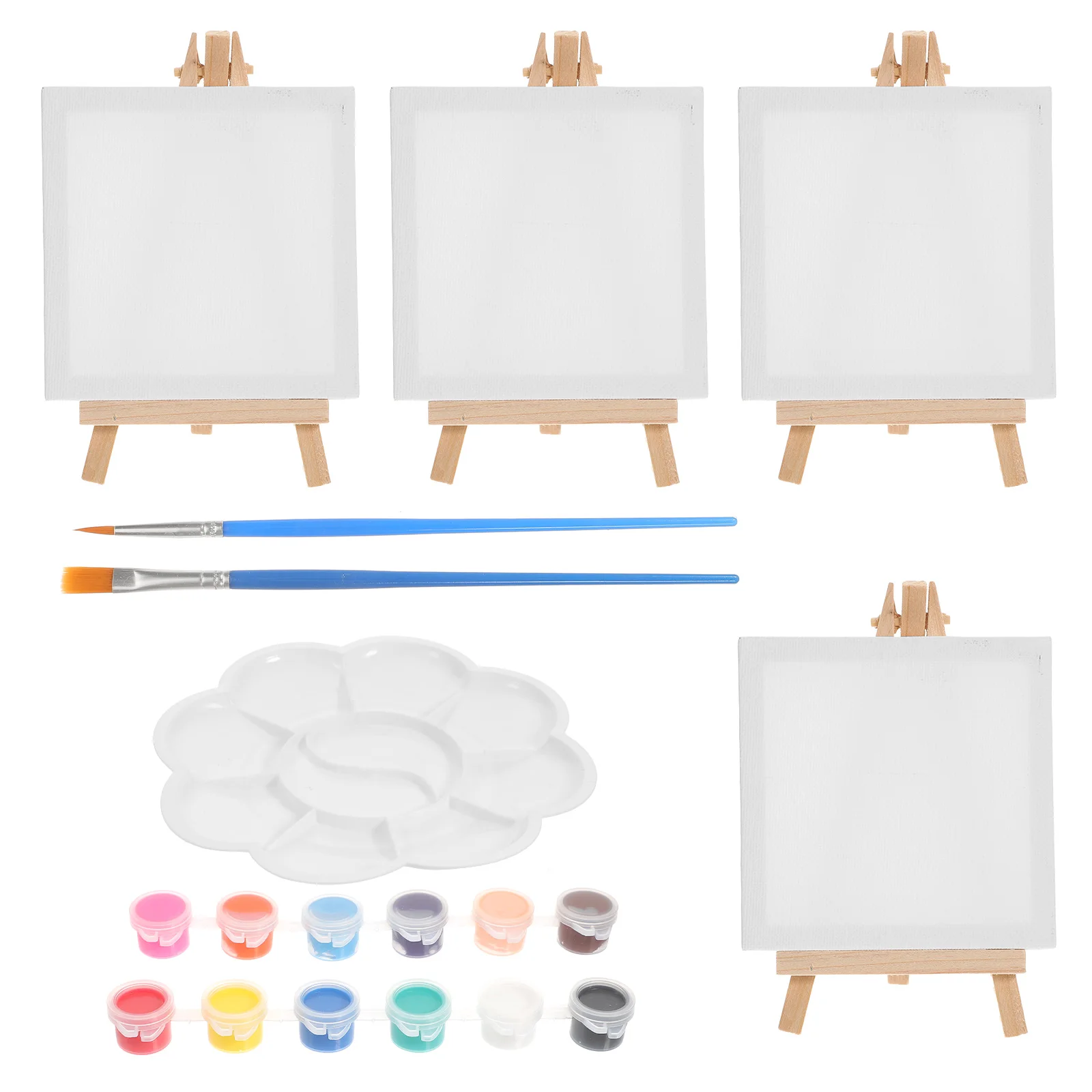 1 مجموعة حامل صغير حامل قماش طقم الطلاء للبالغين حامل خشبي صغير إطار فارغ النفط اللوحة الحرفية فن الديكور المنزلي #2