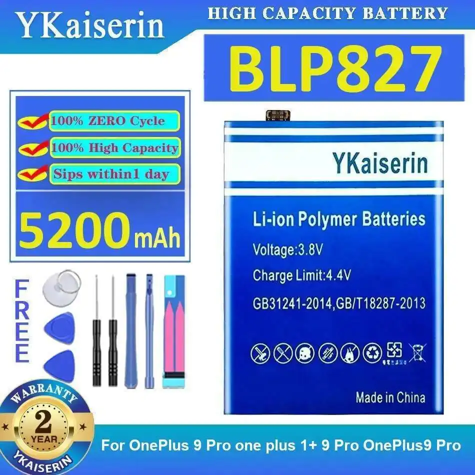 

For Oneplus 9 Pro One Plus 1+ Oneplus9 Durable BLP827 5200Mah Mobile Phone Battery