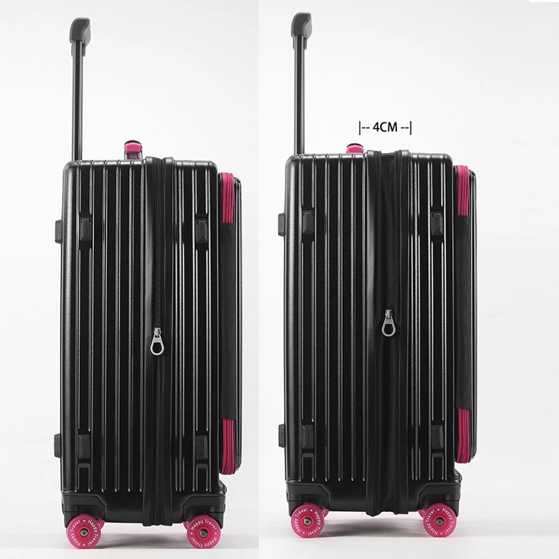 حقيبة أمتعة للكمبيوتر الشخصي بفتحة جانبية للنساء مقاس 20 بوصة حقيبة حمل متعددة الوظائف مقاس 28 بوصة قابلة للتوسيع ذات سعة كبيرة #3