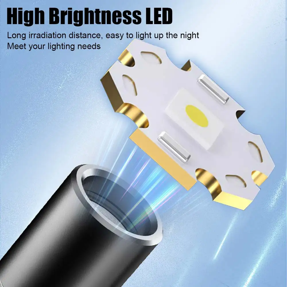 Multifunctional Rechargeable Flashlight Flashlight with Arc Lighter and Alarm High Lumens 3 in 1 Powerful Tactical Flashlight