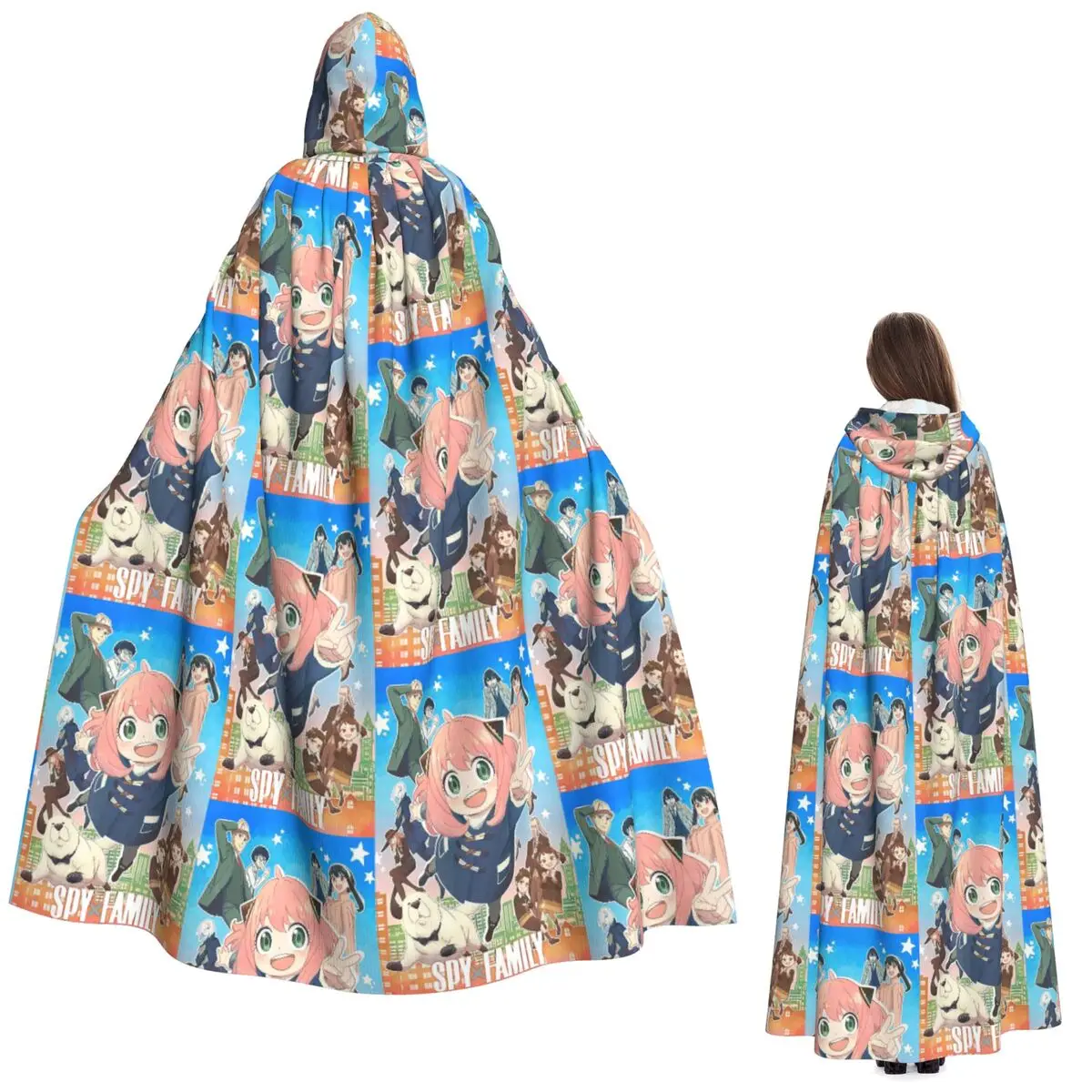 

Kawaii Manga Spy X Family Long Hooded Cloak Witch Medieval Costume Cosplay Cape HalloweenCoat Adult Unisex