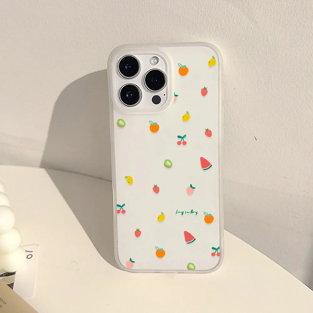 Cute Cartoon Fruit Watermelon Clear Frosted Shockproof Phone Case for IPhone 17 16E 16 15 14 Plus 13 12 11 Air Plus Pro X XR Max #3