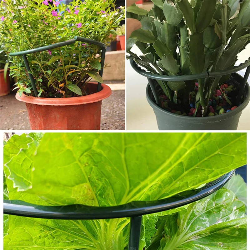 

【Flash-Deal!】10 Pack Plant Support Plant Stakes, Plastic Half Round Plant Support Ring Plastic Plant Cage Holder Flower Pot Clim