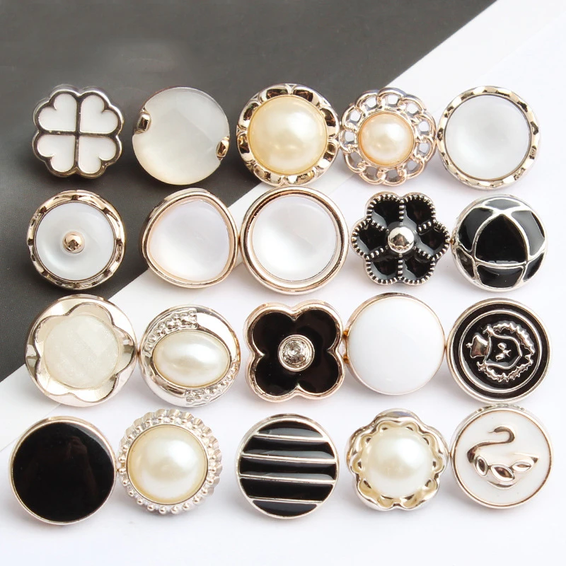 Fashion Round Pearl Buttons Hand-sewn Shirts Plastic Buttons Ladies Shirts Decorative Buckles Garment Accessories