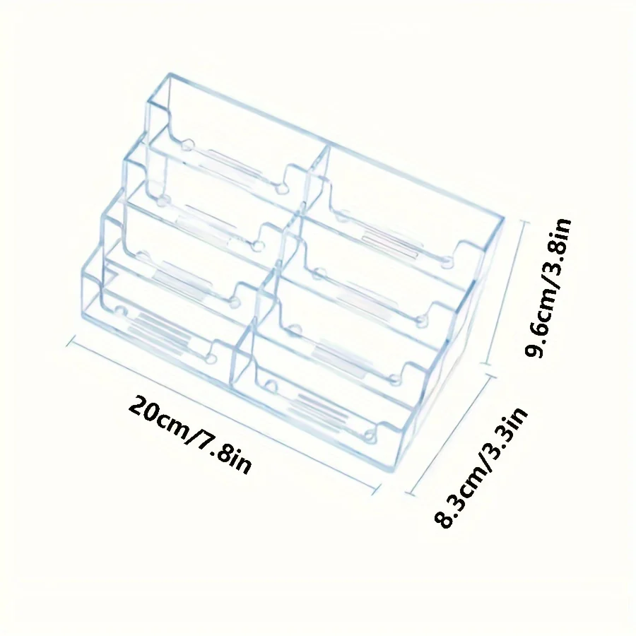 Transparente Visitenkartenbox, 4-lagig und 8 Gitter, geeignet für die Platzierung auf der Theke oder im Desktop # Büro- und Handelsshows