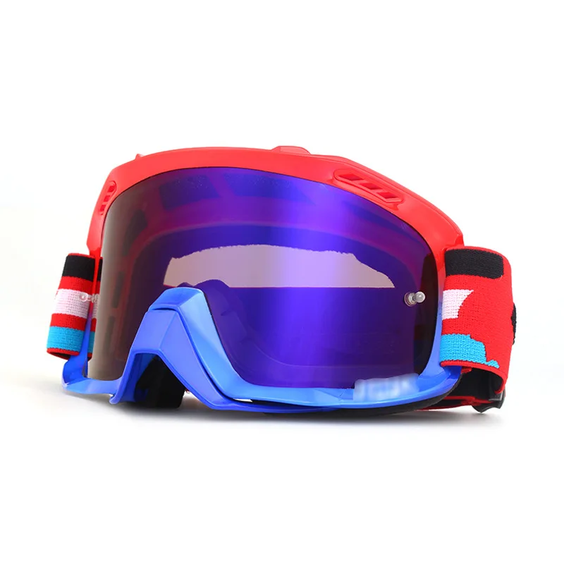 Occhiali da sole da moto occhiali da ciclismo all'aperto occhiali da casco da Motocross maschera con lenti a specchio HD occhiali da equitazione da sci antivento MTB