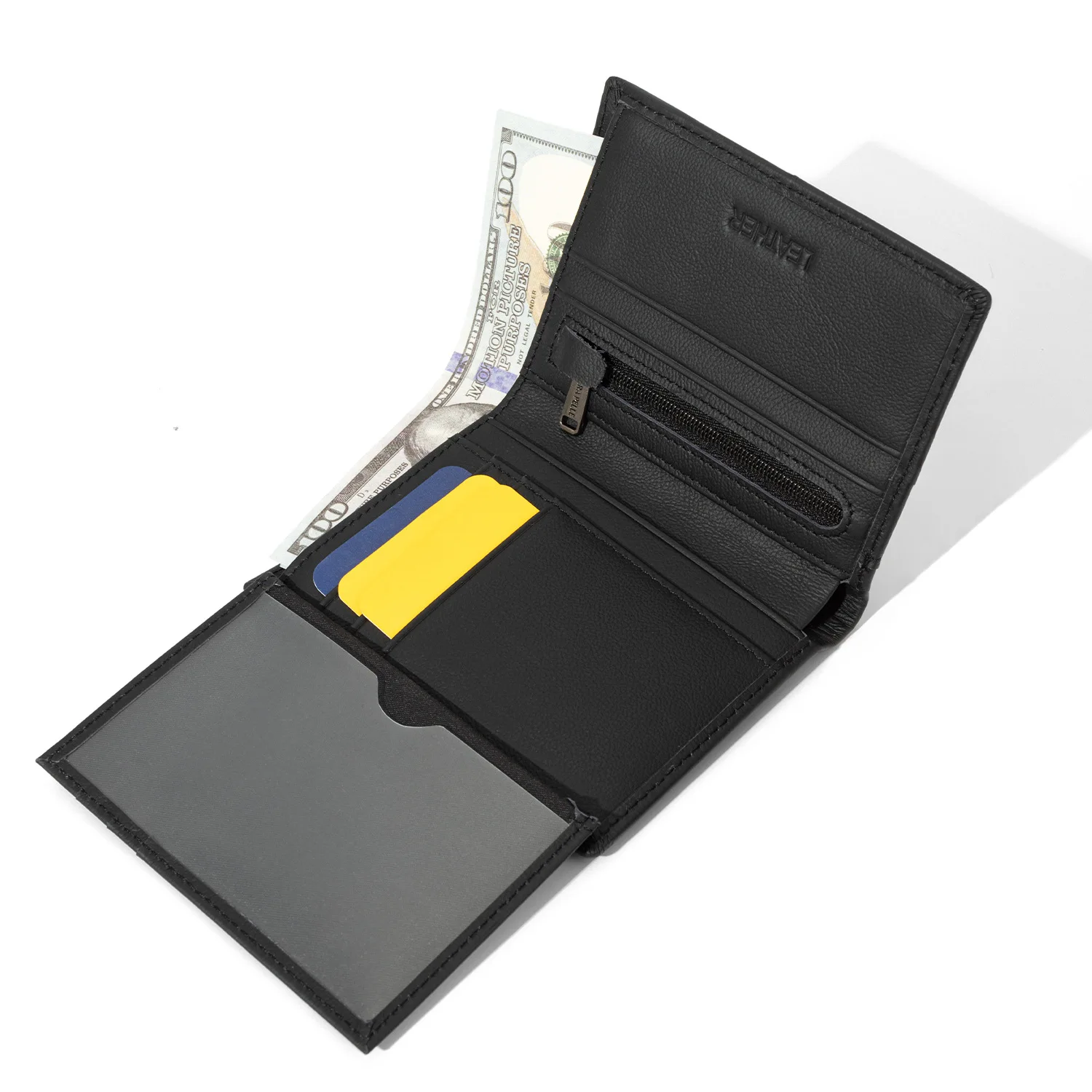 

Men's Wallet vertical Genuine Leather Wallet Card Holder Anti-theft RFID Wallet Male Purse