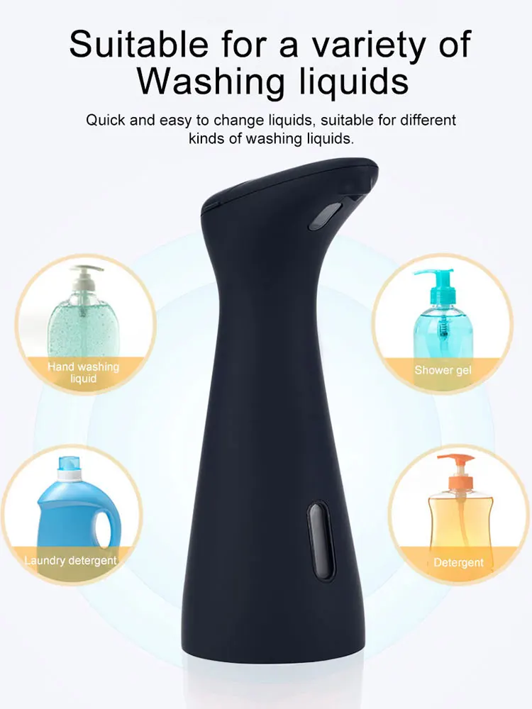 自動液体石鹸ディスペンサー,非接触,電池式,ハンズフリー,キッチン,バスルーム,洗面所,200ml
