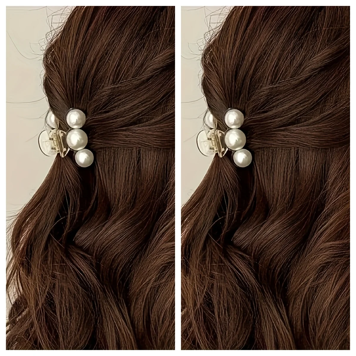 

1 элегантная заколка для волос с искусственным жемчугом — прочный фиксированный толстый аксессуар для волос, стильная прямоугольная форма, разнообразная укладка