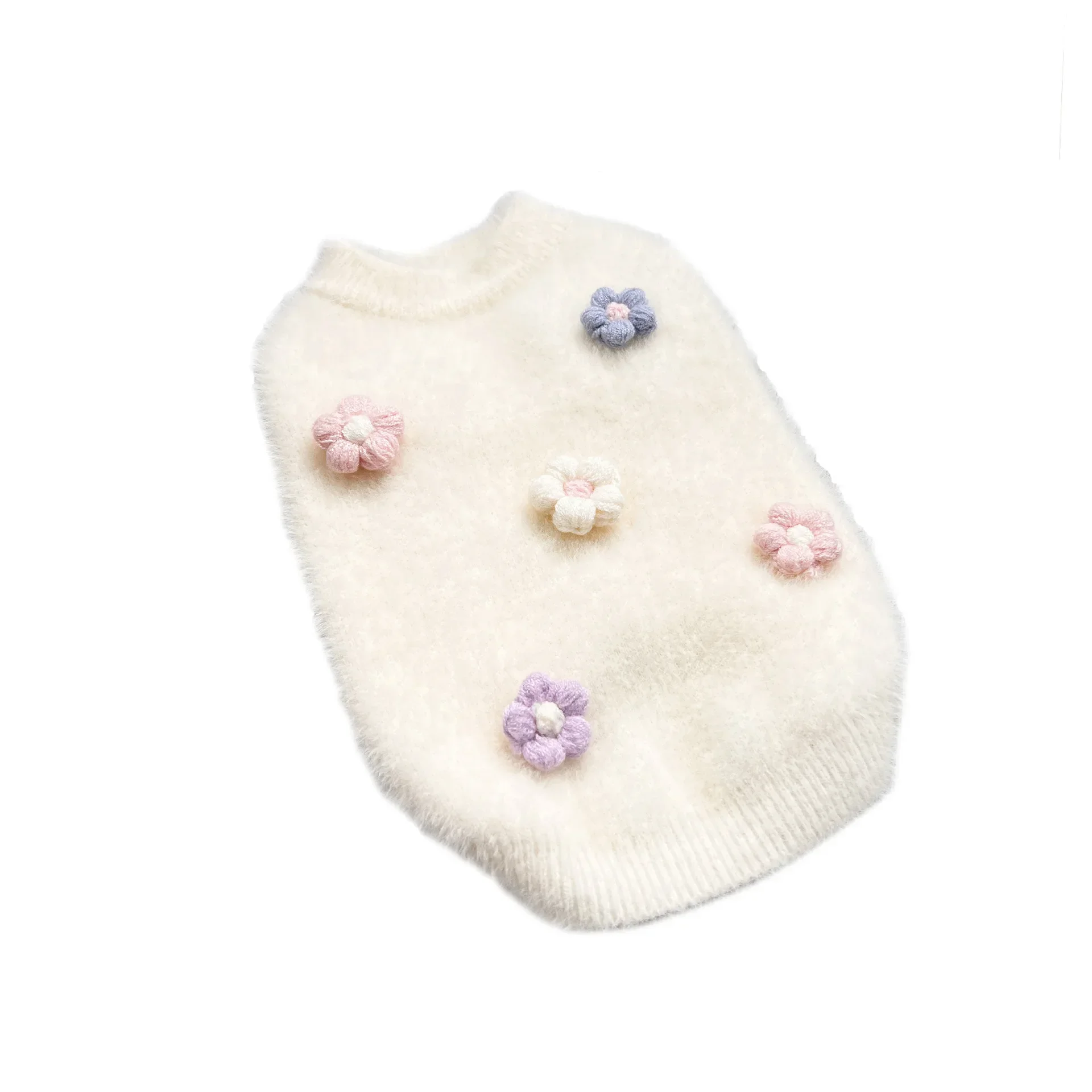 Pet Sweater Flower Sweater Cute Cat Clothing Winter Pet Clothing Dog Bottom Coat Dog Winter Coat Dog Sweater Puppy Clothes