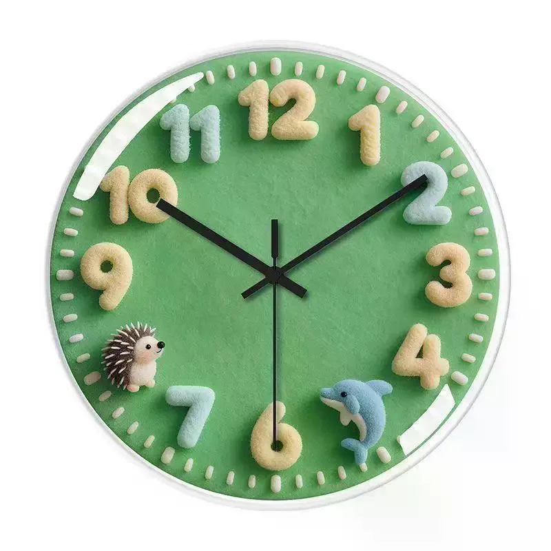 Silent Non-Ticking Cartoon Animal Wall Clock Creative Quartz Design for Bedroom Living Room Home Office Decor