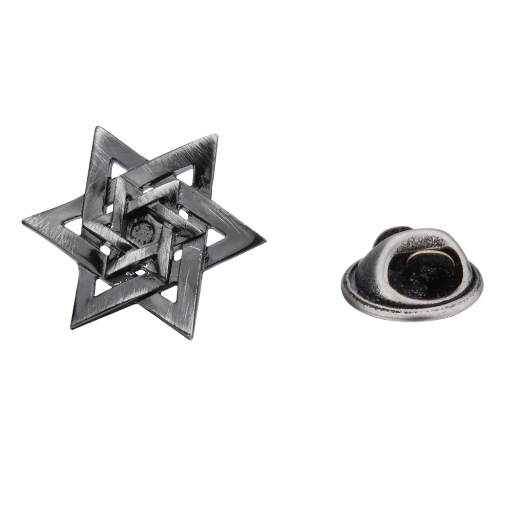 Vintage Hexagonal Star Brooch Cufflinks Men's Formal Shirt Sleeve Studs Business Banquet Formal Suit Shirt Cufflinks Accessories