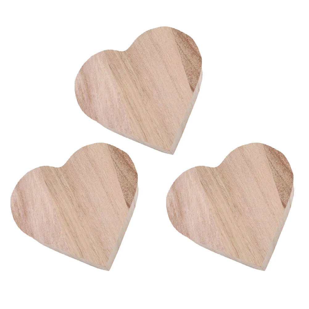

3pcs Heart Shaped Wooden Jewelry Box Love Organizer Storage Gift Tray Long Lasting Durable Material Wedding Valentine Day