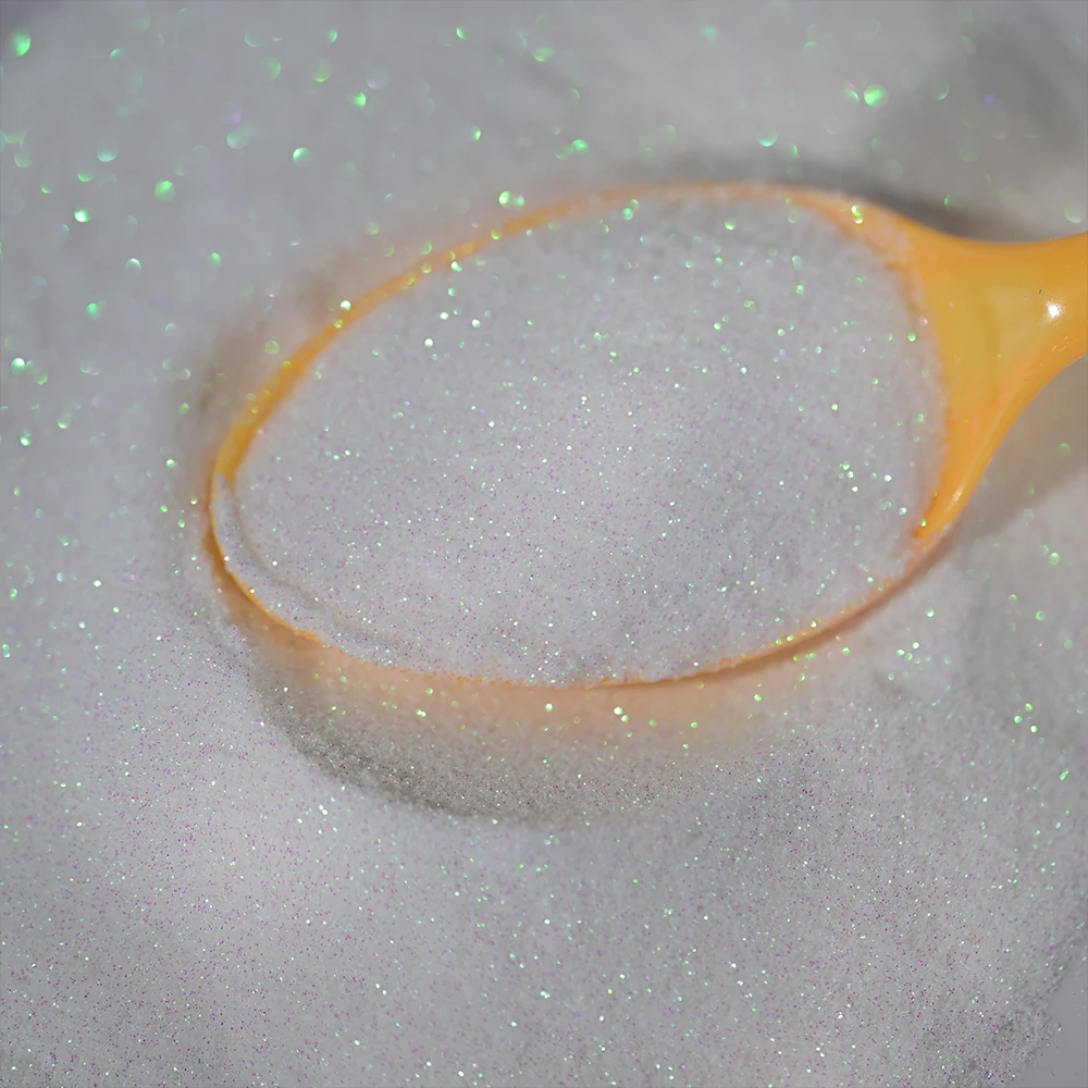 10g Bianco Glitter Iridescente Unghie Artistiche Zucchero In Polvere 0.1mm Scintillante 10G Caramella Effetto Maglione Unghie Pigmento Olografico Unghie artistiche Polvere