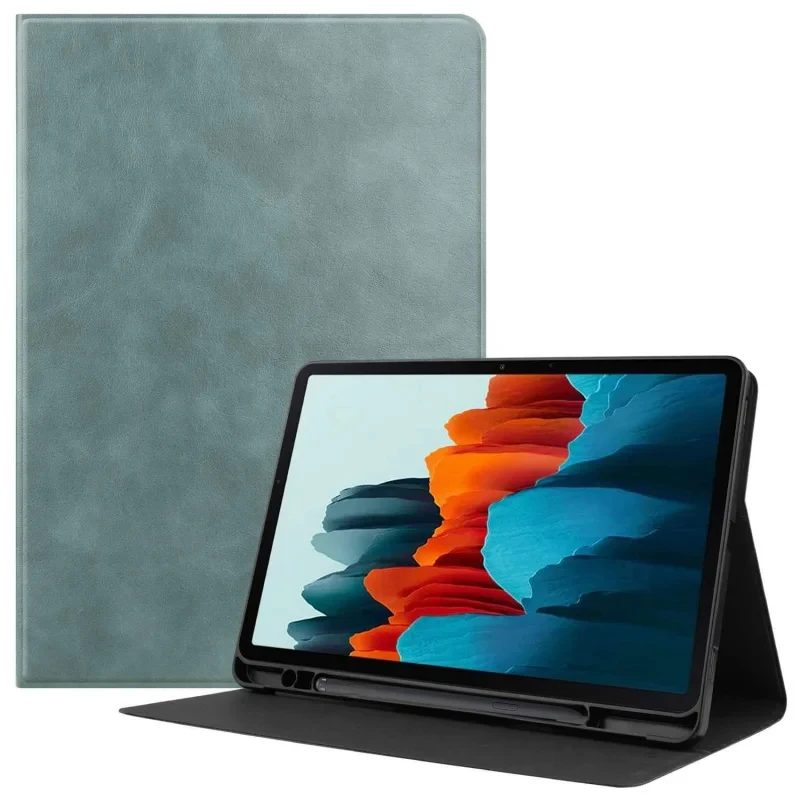 

Tablet Case For Galaxy TAB S7 2020 T870 T875 Leather Texture Stand Front Support TPU Pen Slot