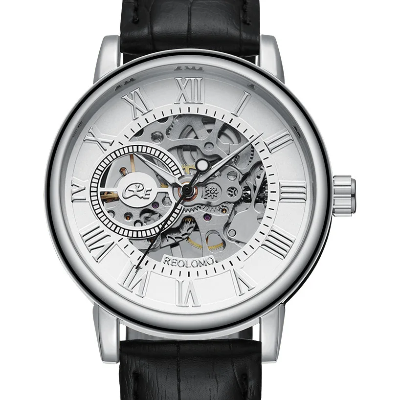 UTHAI M2 Fashionable Men Watch, Hollowed Out Transparent Automatic Mechanical Watch, Business Clock Gift Watches for Man