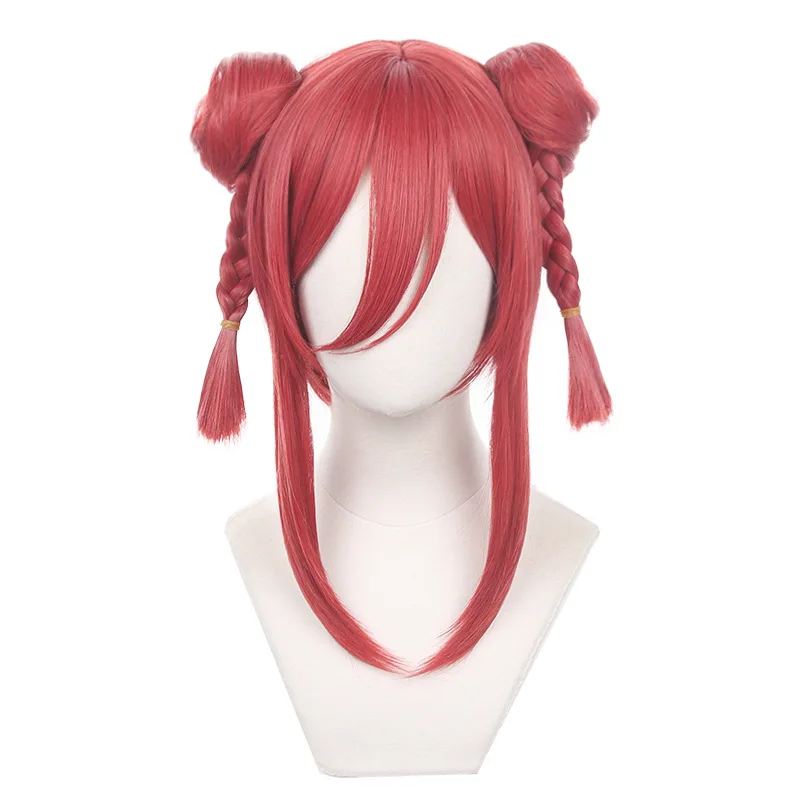 Anime Blue Lock Chigiri Hyoma Cosplay Wig 43cm Red Double Balls Head Heat Resistant Synthetic Halloween Party Accessories Props