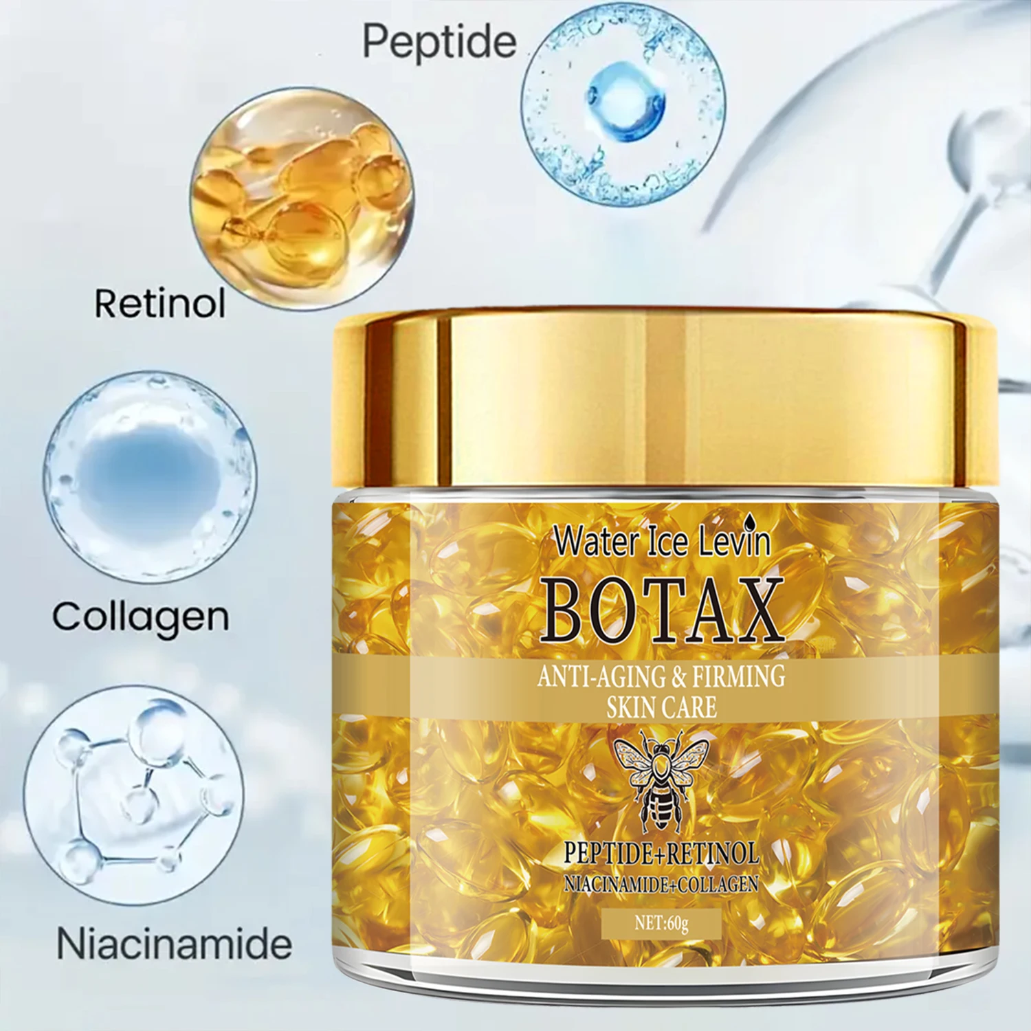 تحتوي كريم الكولاجين الريتينول وحمض الهيالورونيك على النياسيناميد والنباتات سكوالين، وترطيب البشرة وشدها، والعناية اليومية بالبشرة مناسبة للرجال والنساء