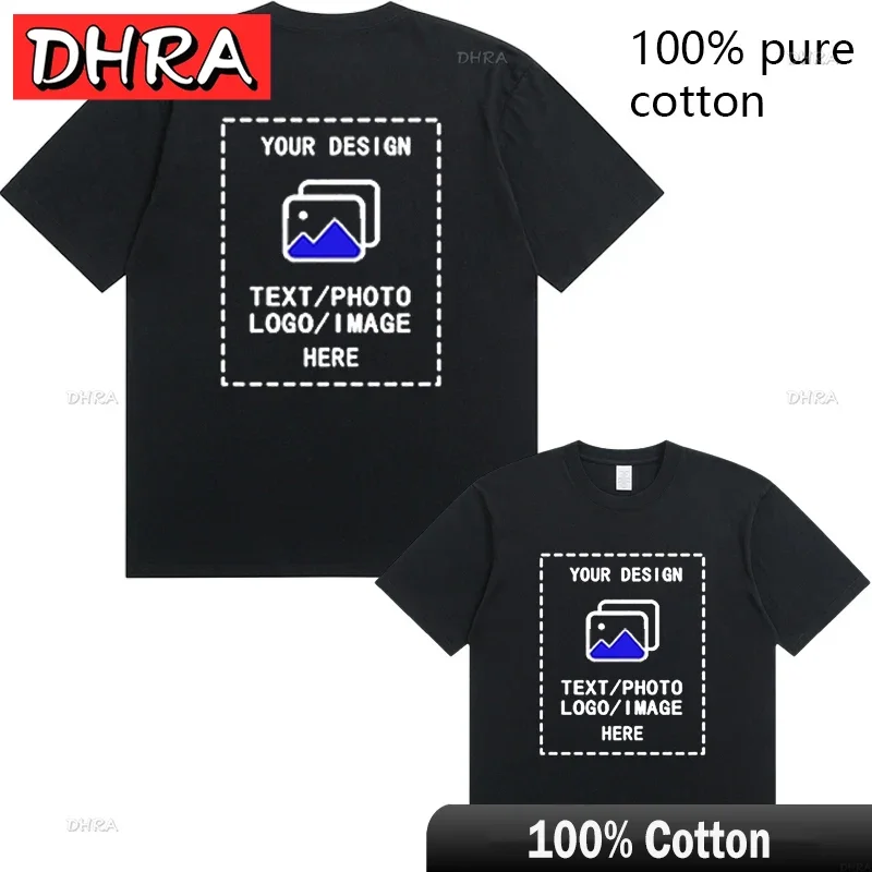 Custom-Made Men's T-Shirts Are Suitable for Team Gatherings and Sports Cotton Round-Neck Short-Sleeved Shirts