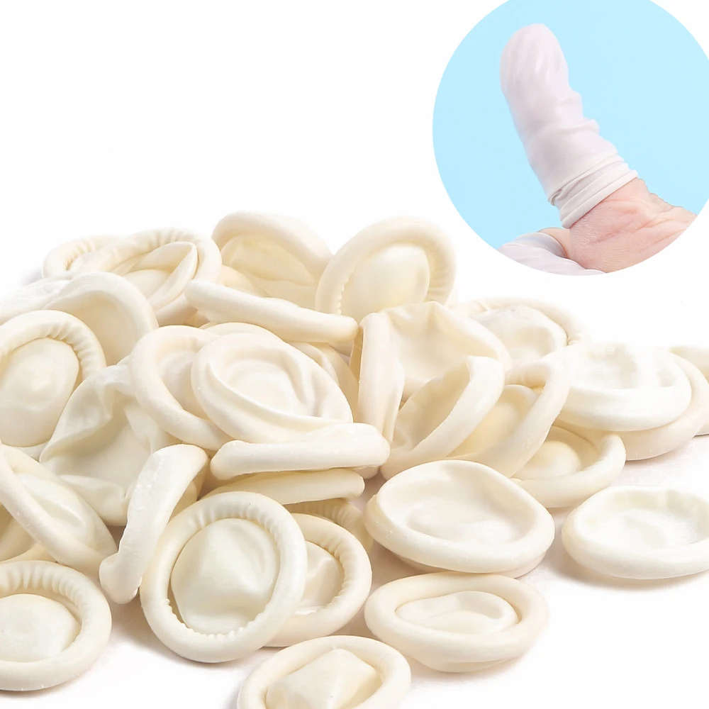 

50 шт. одноразовые защитные перчатки для кончиков пальцев, натуральный каучук, Нескользящие антистатические латексные напальчники, инструменты для изготовления ювелирных изделий, фурнитура