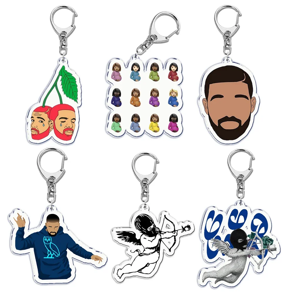 Drake Certified Lover Boy Keychain for Accessories Bag Pendant Y2K CLB Key Chain Ring Rapprer Cool Keyring Jewelry Fans Gifts