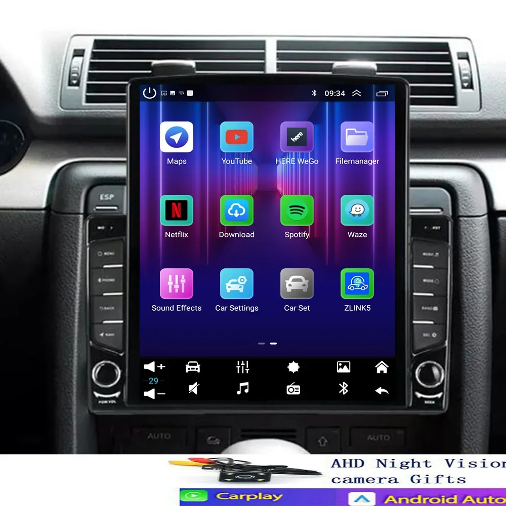 For Audi A4 B7 B6 S4 RS4 2002-2007 S4 RS4 B6 B7 Android 14 Car Multimedia Radio Player Wireles CarPlay AUTO BT GPS DSP Navigatio