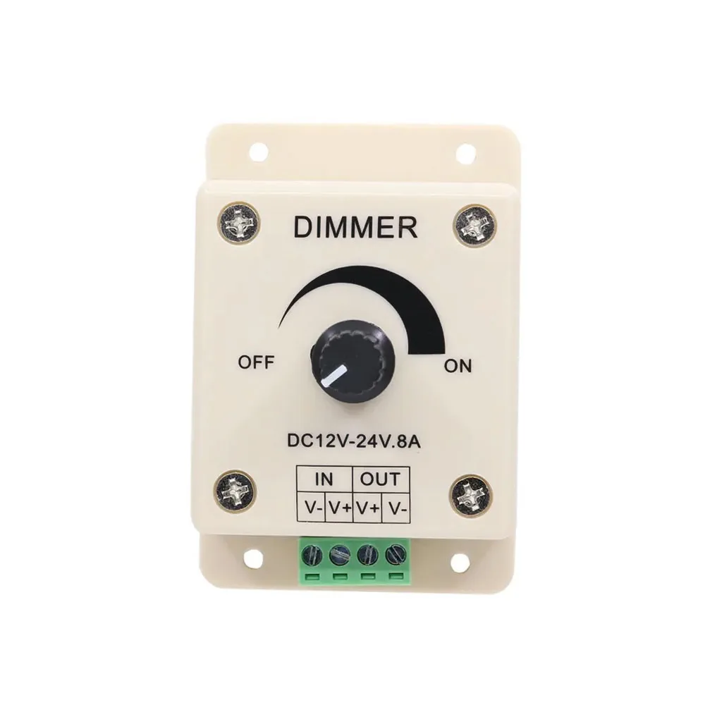 8A Single Color Knob Dimmer 12V 24V LED Rotary Wall LED Dimmer Switch popular in Led Controller Dimmers