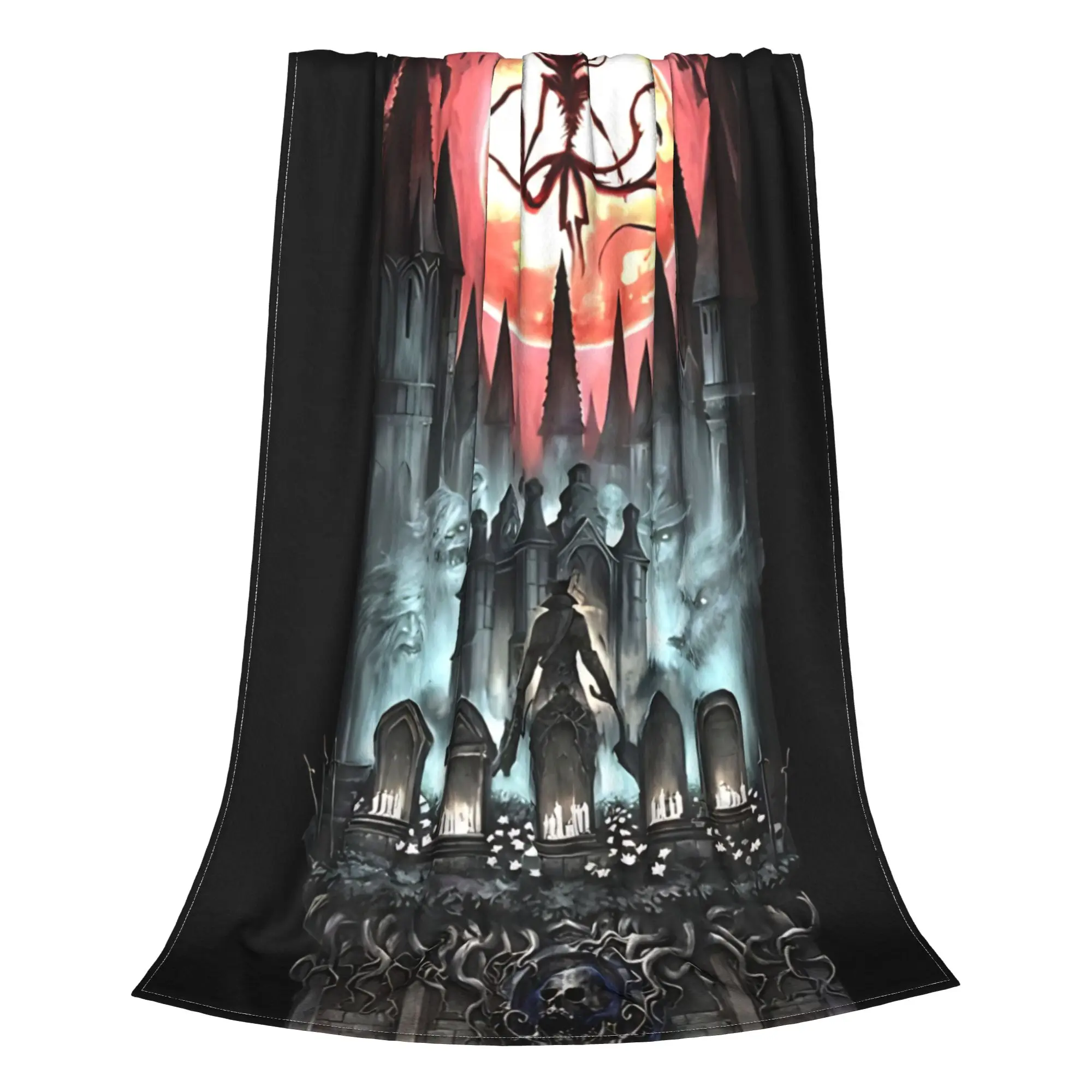 1PC Home Cute Room Decor Dark Fantasy Hunter Blanket Throw Blanket Bloodborne Novelty Warm Blanket All Season