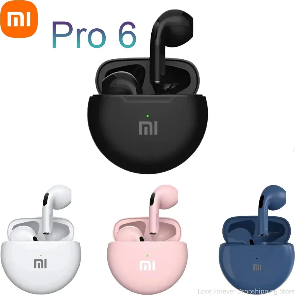 Xiaomi Pro6 Earphones Bluetooth 5.2 TWS 9D Headphone HIFI Gaming Stereo Call Earphone For iPhone Android Smartphones Earbuds