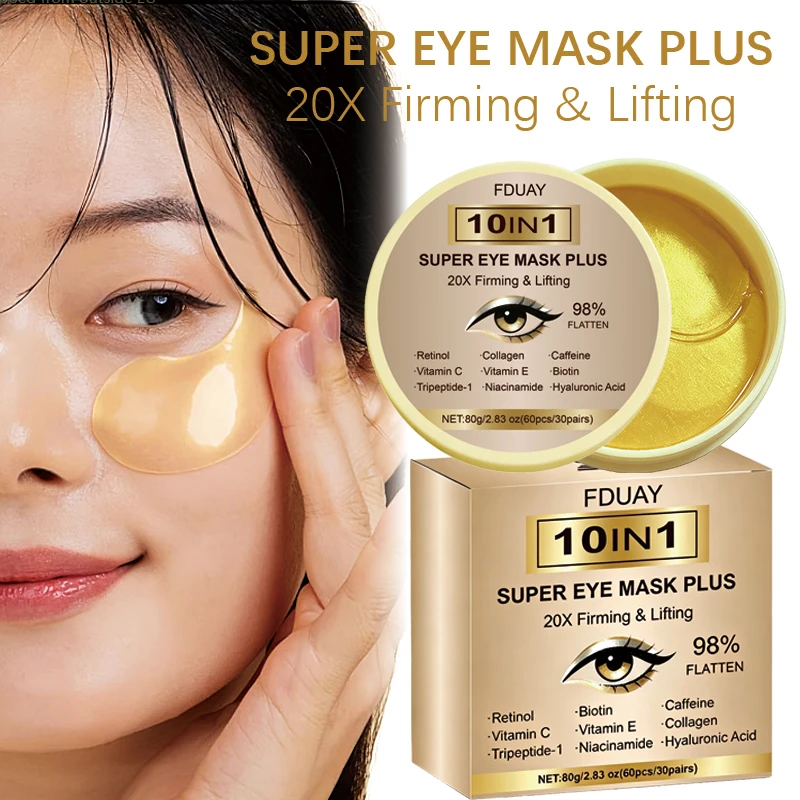 Gold Collagen Eye Patches, Hydrating Firming Gold Eye Mask, Moisturizing Reduce Dark Circles Puffiness, Spa Under Eye Skin Care