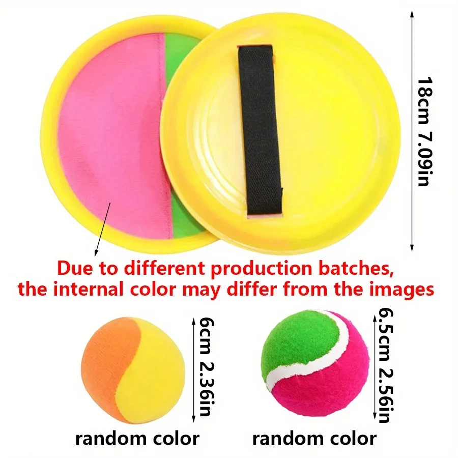 Sticky Paddle Ball Set with Soft Balls Outdoor/Indoor Catch Throw Game Fun Family Sports Activity Safe Portable Backyard JXB