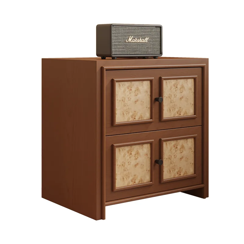 

Medieval bedside table Home bedroom Storage French retro high-end light luxury locker