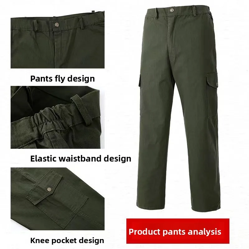 Set da Lavoro in Puro Cotone per Uomo, Abbigliamento Resistente alle Scottature e all'Usura per Saldatura e Cantieri Edili