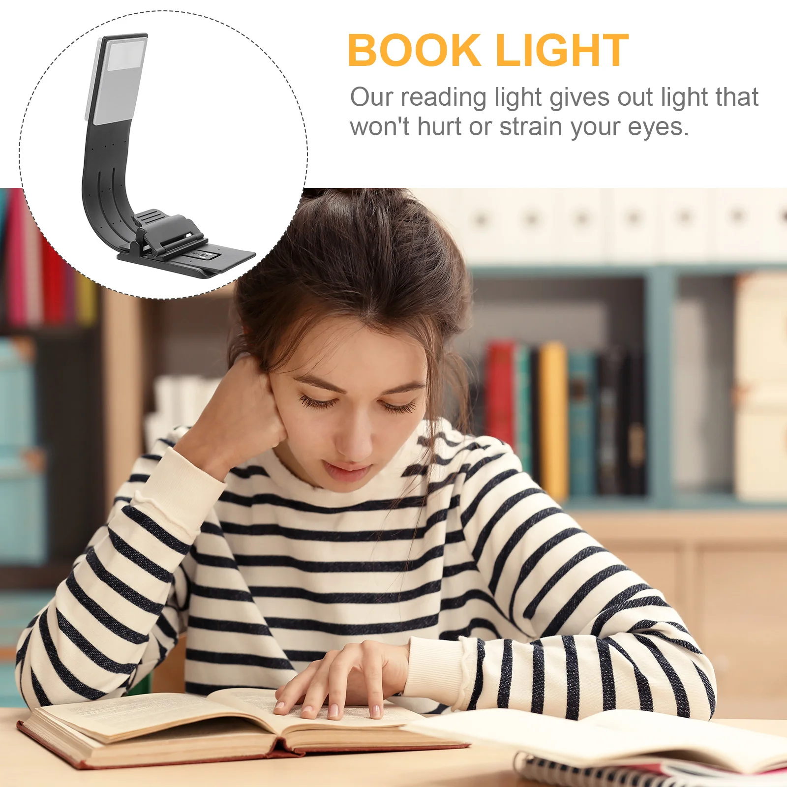 

Ultra-Thin Foldable Led Reading Lamp Clip-On Usb Rechargeable Flexible Neck Magnetic Base For Bed Desk Metal Surfaces 2 Hours