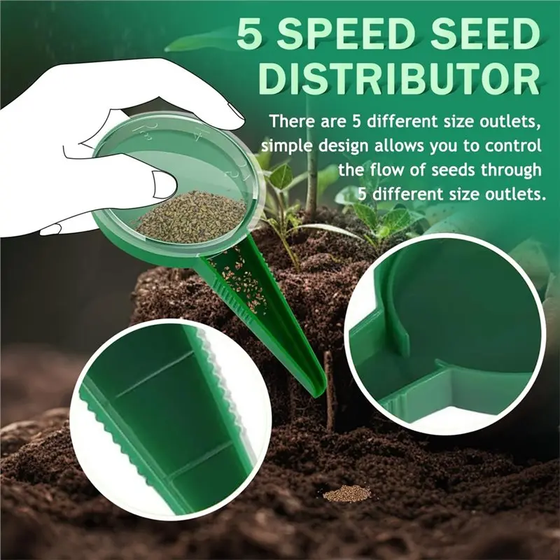 LICE-Sowing Seed Dispenser, Mini Seed Spreader With 5 Speeds, For Tiny Seeds Sowing Helper, Small Seed Planter Planting Tool