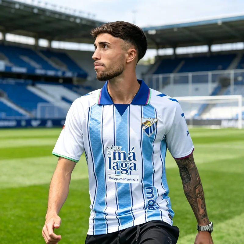 2026 Summer New Soccer Jersey Malaga CF 3D Print Athleisure T Shirt Breathable Quick-dry Soft Comfy Lightweight Family Kids Tees