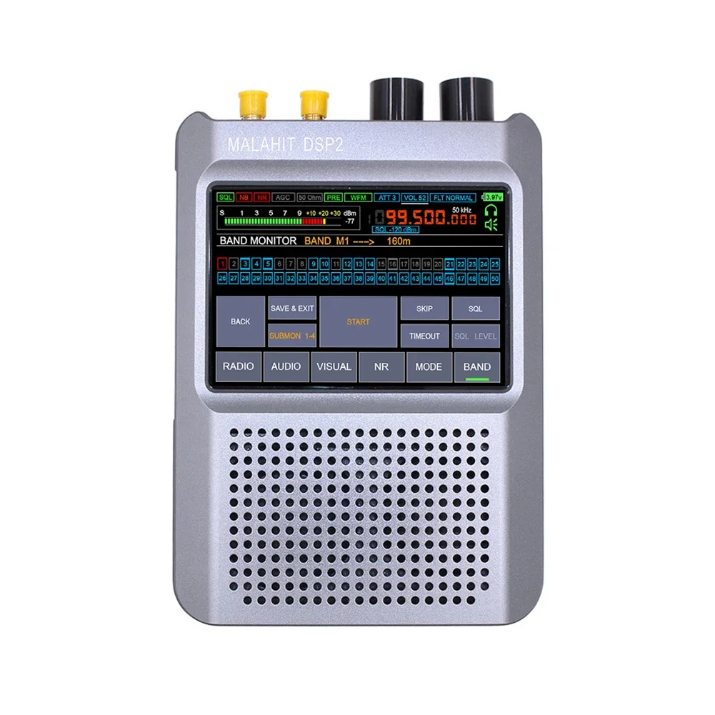 10kHz-380MHz 404MHz-2GHz Malahit-DSP2 SDR Malachite Receiver Radio 5000mAh Battery Firmware 2.30 Genuine Authorized Malahit SDR