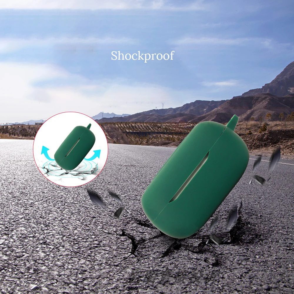 Capa de silicone para jbl live beam 3 fones de ouvido sem fio com mosquetão à prova de choque capa de proteção de corpo inteiro acessórios de fones de ouvido