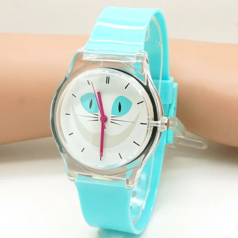 Women Cartoon Casual Waterproof Watches Fashion Quartz Brand Sports Leisure Cats Patterns Silicone Wristwatch Relojes Relógio