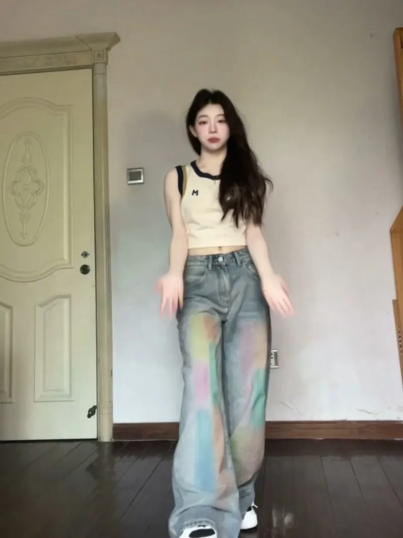 

Расклешенные джинсы для женщин, потертые изношенные рваные потертые подол, женские джинсовые модные гранж-автоматные панк-рок, готический эмо