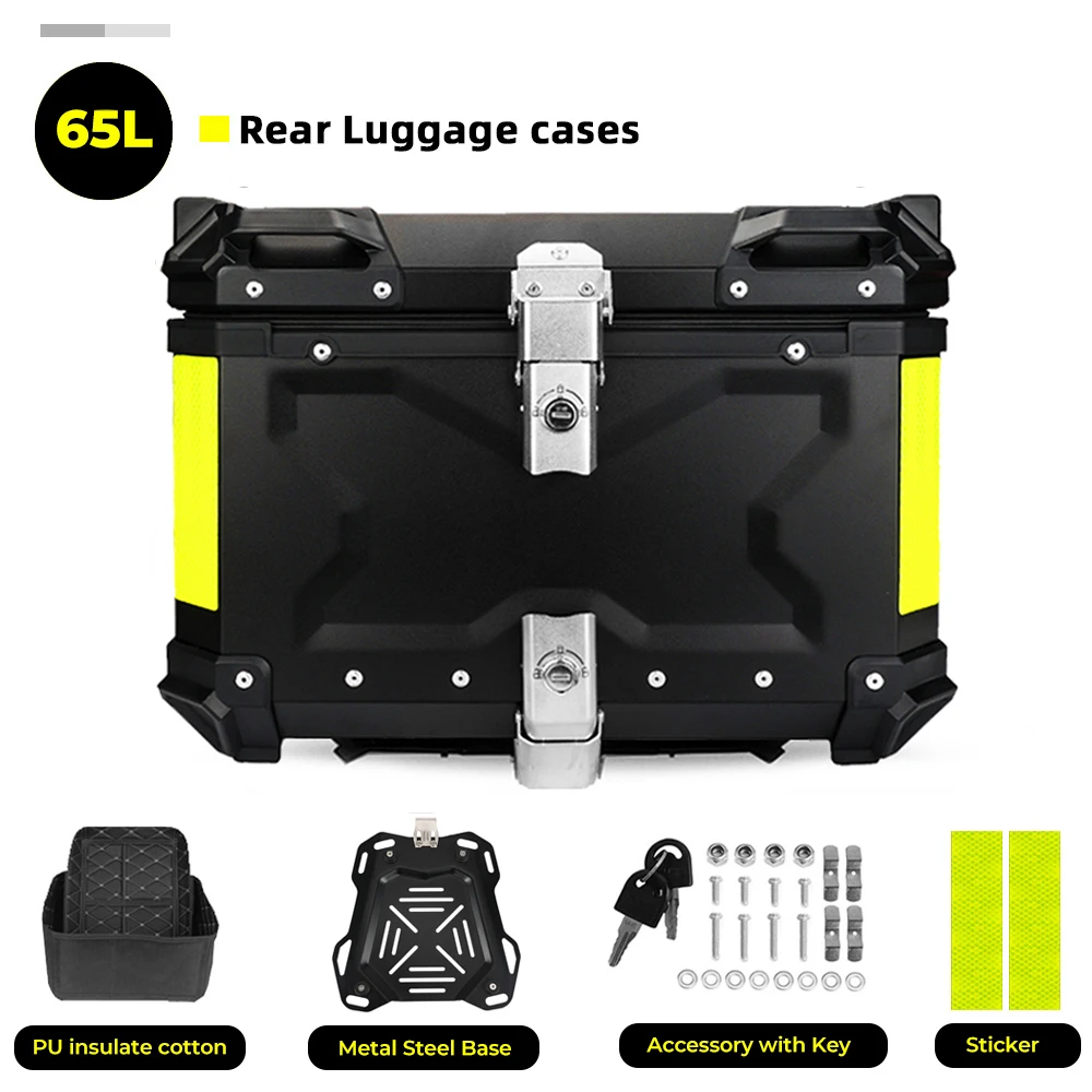 KEMIMOTO 45L/55L/65L Motorcycle Aluminum Case Tail Box Trunk with