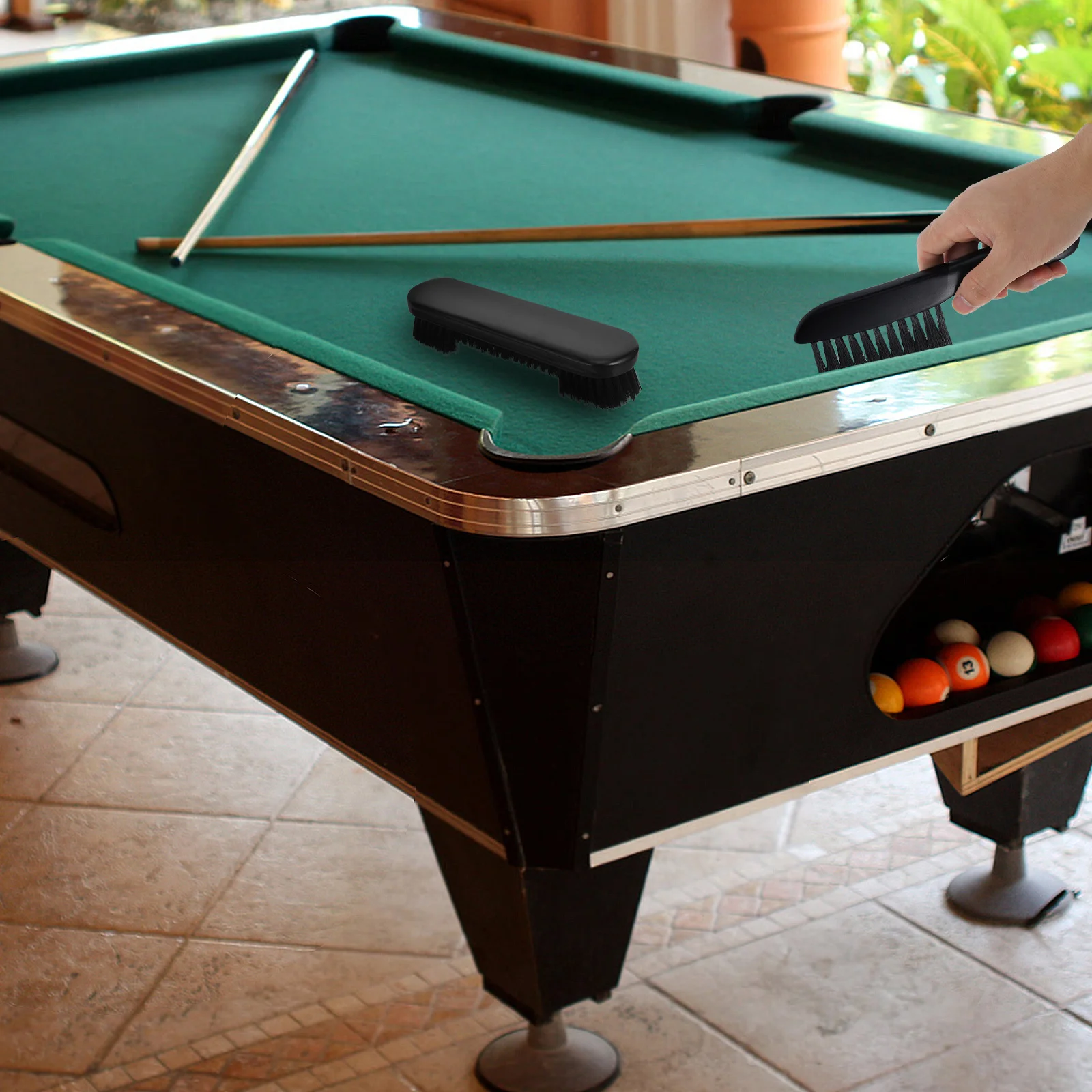 1 مجموعة فرشاة تنظيف طاولة البلياردو مقبض خشبي شعيرات النايلون طاولة مسبح السكك الحديدية الأنظف كفاءة إزالة الغبار ل #3