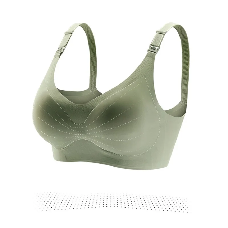 Ultra บางตัดเลเซอร์สุภาพสตรี Feeding Bra ถอด Padded ให้นมบุตร Bras Plus ขนาด Push Up Nursing Bra