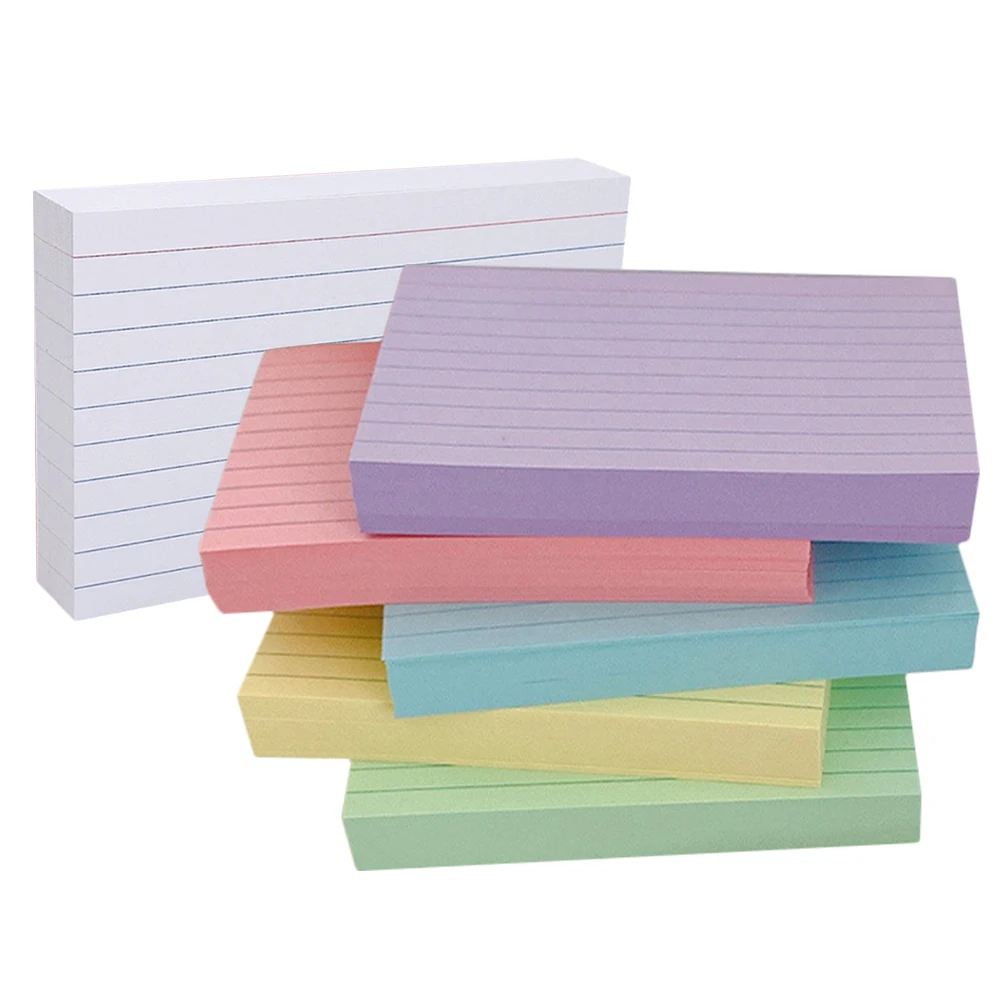 

300pcs Index Cards Horizontal Grid 200g Paper Ruled Blank Back Note Cards Lined Flashcards Portable Study