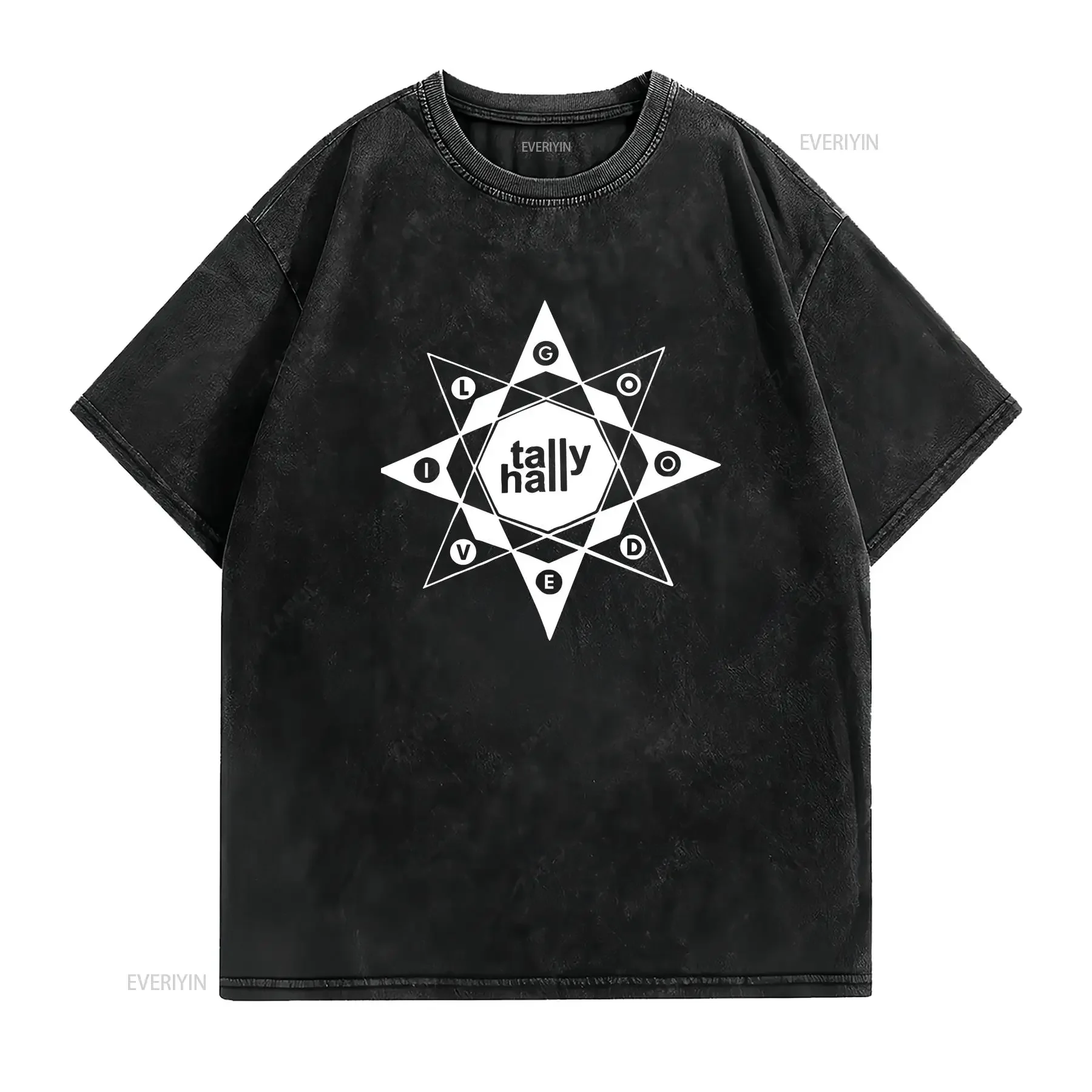 T Shirt Tally Hall Goodevil White for  vintage Washed Stylish Unisex homme Casual Comfortable graphic Breathable Stretched