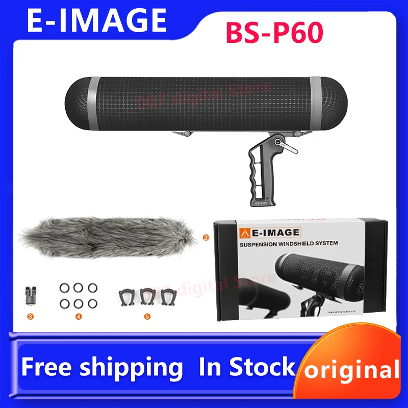 E-IMAGE BS-P60 Durable Lightweight Anti-vibration Suspension Windshield System for Shotgun micrphones Sennheiser MKH-416